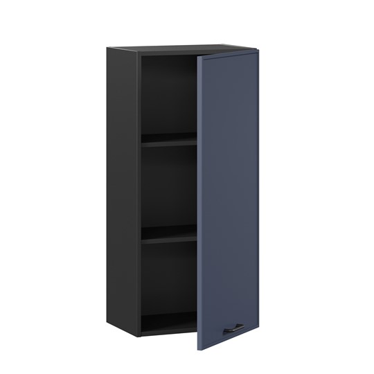 Кухонный навесной шкаф высокий 450 Индиго ЛД 298.430.000.153, Чёрный/Тёмно-синий в Ульяновске - изображение 1