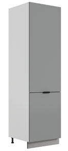 Шкаф-пенал Стоун L600 под холодильник (2 дв.гл.) (белый/оникс софттач) в Ульяновске