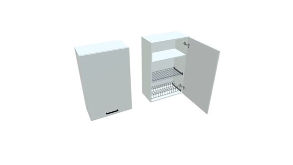 Кухонный шкаф ВС9 60, Белое гладкое Ламарти/Белый в Ульяновске - изображение