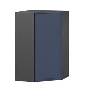 Шкаф угловой настенный высокий Индиго ЛД 298.620.000.159, Чёрный/Тёмно-синий в Ульяновске