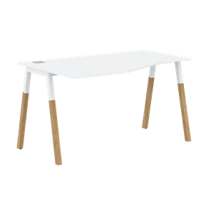 Письменный стол левый FORTA Белый-Белый-Бук  FCT 1367 (L) (1380х900(670)х733) в Ульяновске - предосмотр