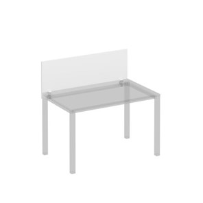 Экран для стола 120 на белом металлокаркасе фронтальный Комфорт КФ, белый премиум (120x45x1.8) К.Б 841 в Ульяновске