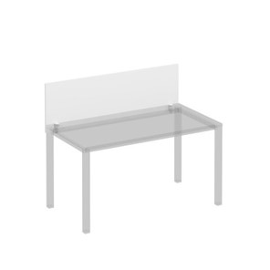 Экран для стола 140 на белом металлокаркасе Комфорт КФ, белый премиум (140x45x1.8) К.Б 842 в Ульяновске