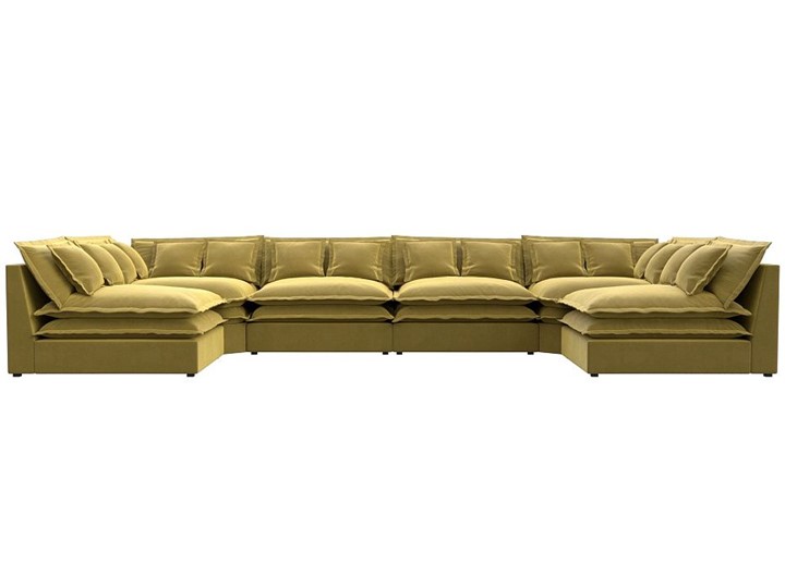 П-образный диван Лига-040, Желтый (микровельвет) в Ульяновске - изображение 1