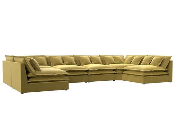 П-образный диван Лига-040, Желтый (микровельвет) в Ульяновске - изображение