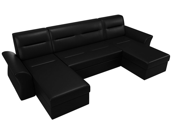 Большой П-образный диван Клайд, Черный (Экокожа) в Ульяновске - изображение 3