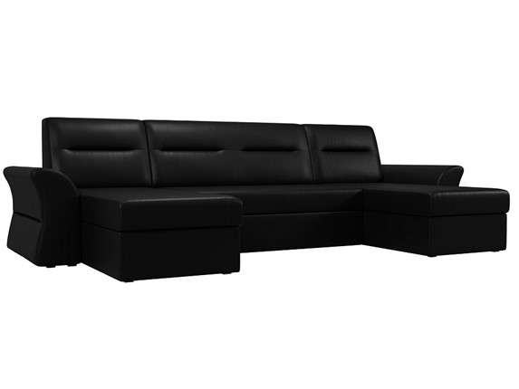 Большой П-образный диван Клайд, Черный (Экокожа) в Ульяновске - изображение