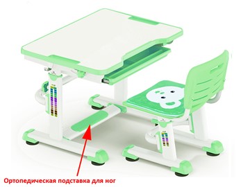 Стол растущий и стул Mealux BD-08 Teddy, green, зеленая в Ульяновске