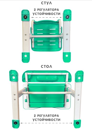 Растущие парта + стул SET HOLTO-17А, зеленый в Ульяновске - изображение 12