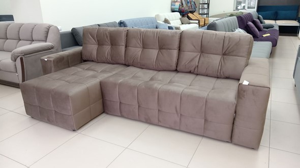 Угловой диван с оттоманкой Реал ДУ Graund 03 велюр в Ульяновске - изображение